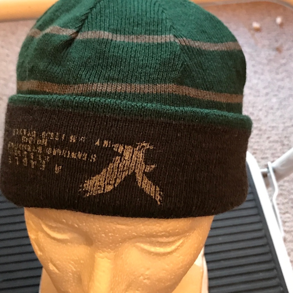 Elegant Green and Black Knit Beanie